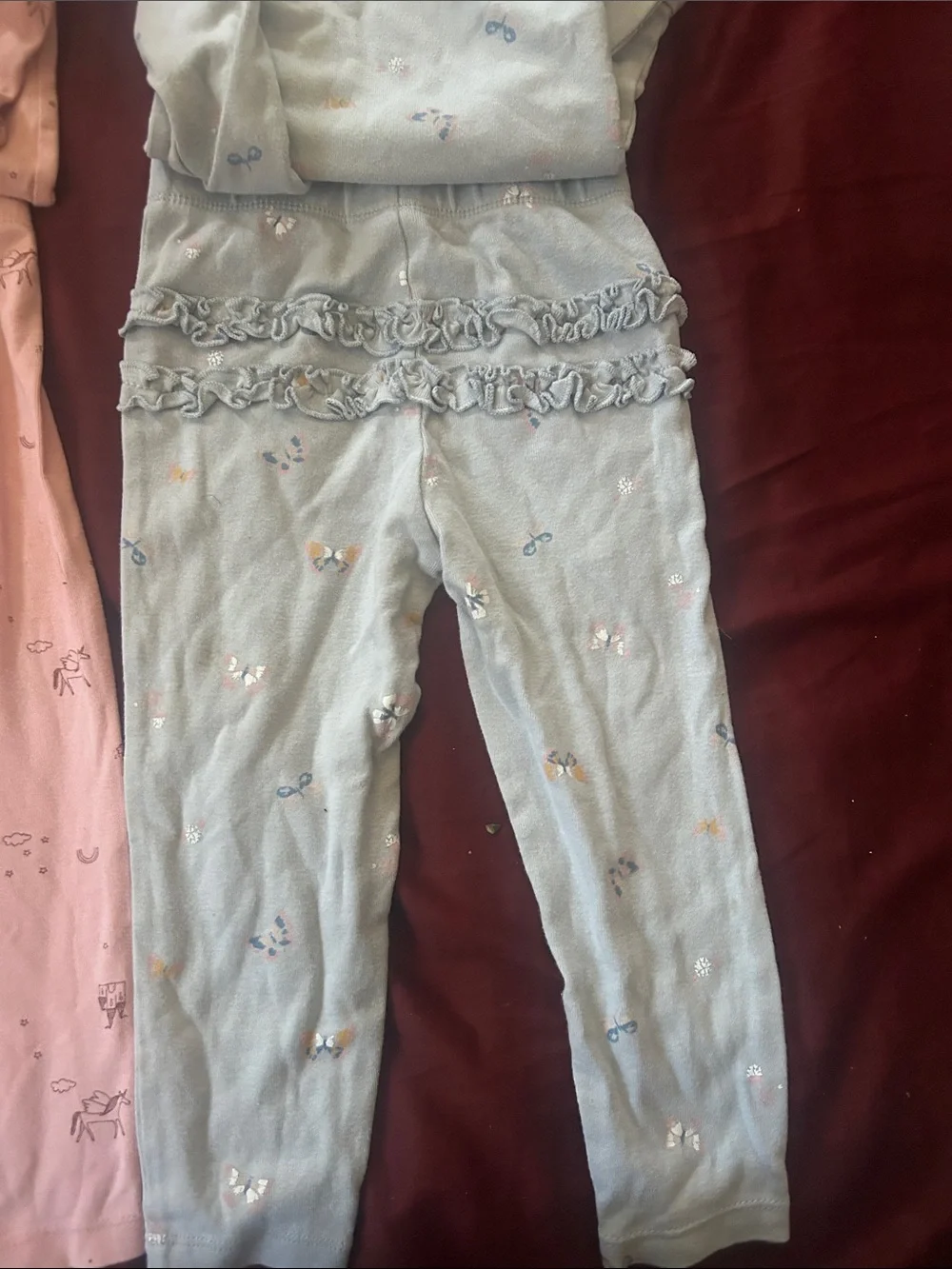 Carter's Pink and Light Blue Baby Matching Long-Sleeve Onesie and Pants Set - Picture 8 of 9